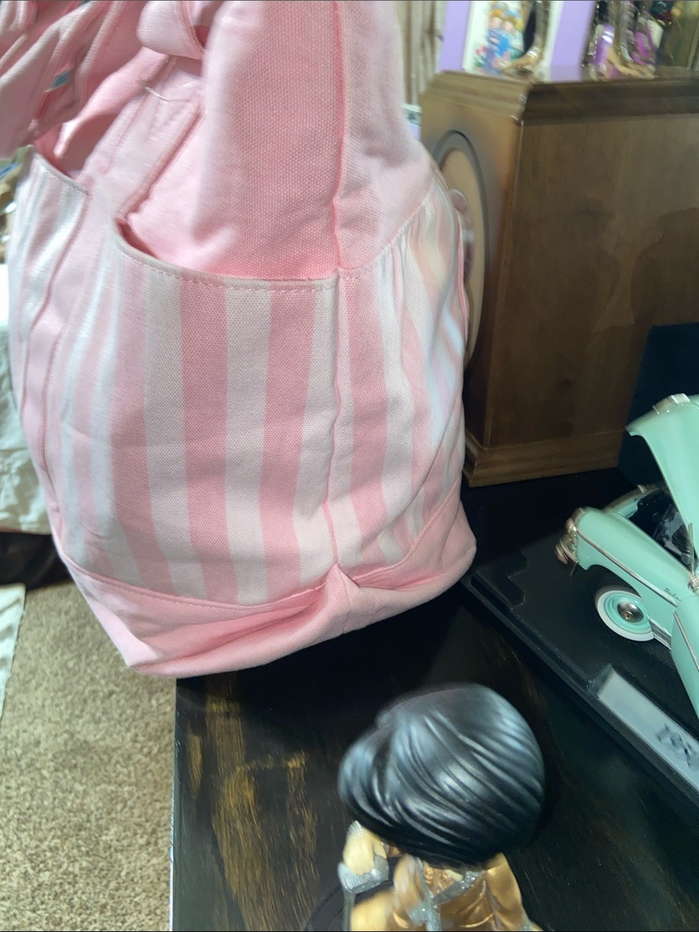 Victoria's Secret Pink Striped Canvas Tote - Picture 3 of 9